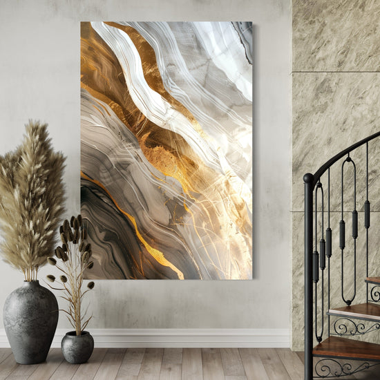 Glided Horizons Abstract Canvas