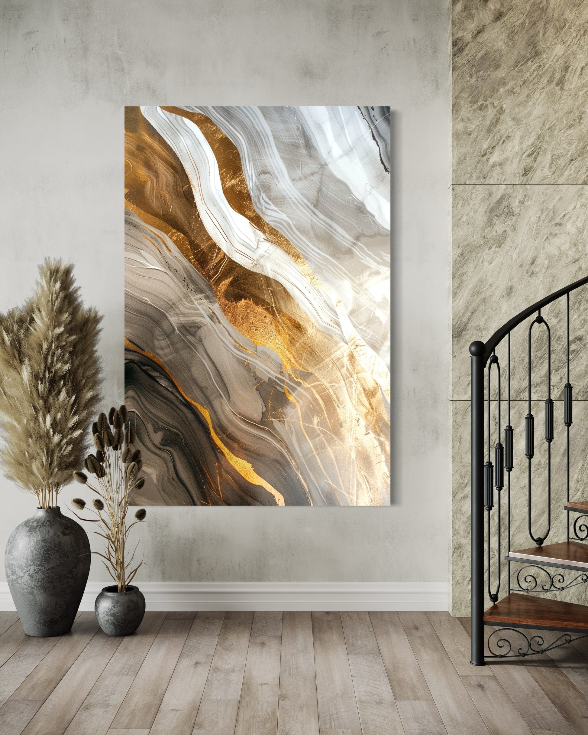 Glided Horizons Abstract Canvas