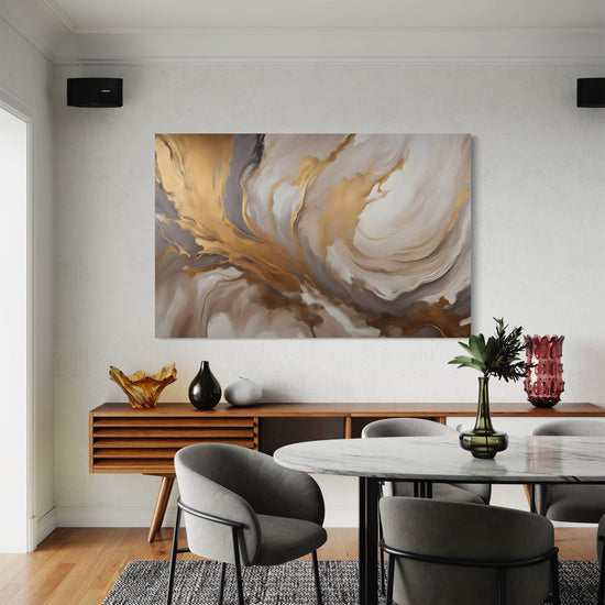 Golden Haze Abstract Canvas