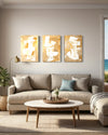 Golden Luminescence Set of 3 Wall Art