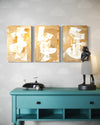 Golden Luminescence Set of 3 Wall Art - Blanq Canvas