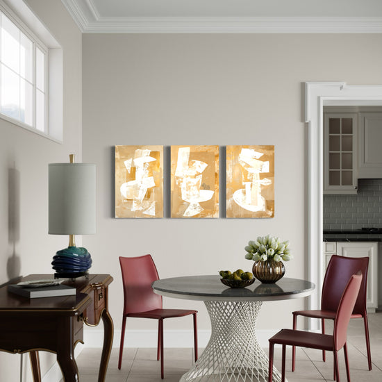Golden Luminescence Set of 3 Wall Art - Blanq Canvas