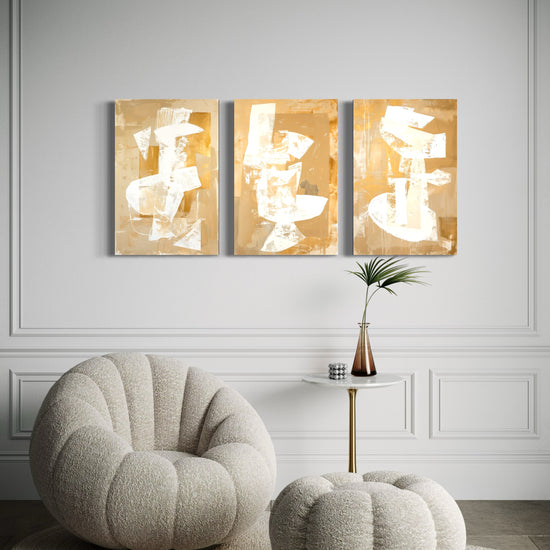 Golden Luminescence Set of 3 Wall Art - Blanq Canvas