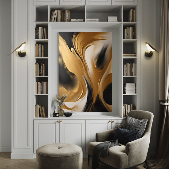 Golden Silence Abstract Canvas - Blanq Canvas