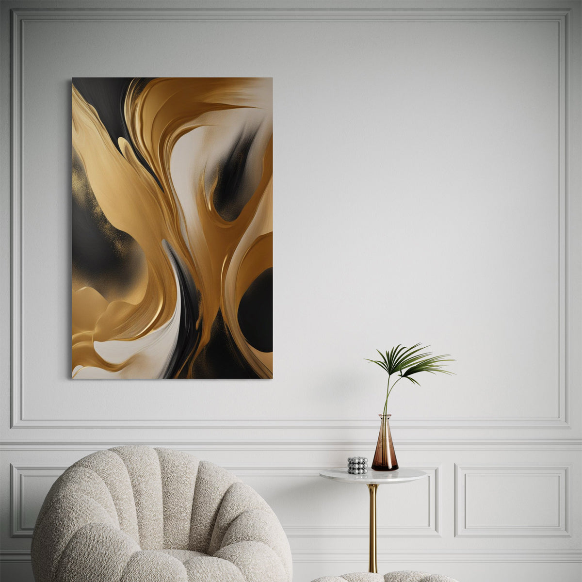 Golden Silence Abstract Canvas - Blanq Canvas