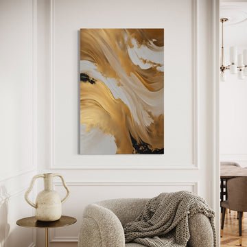 Golden Simplicity Abstract Canvas