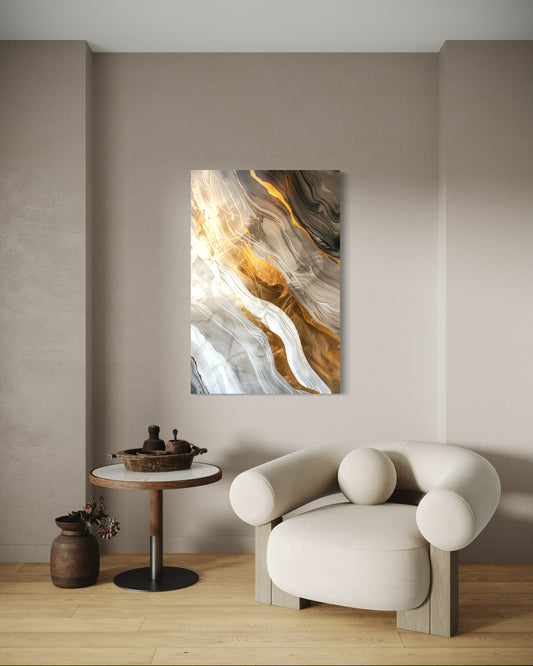 Glided Horizons Abstract Canvas