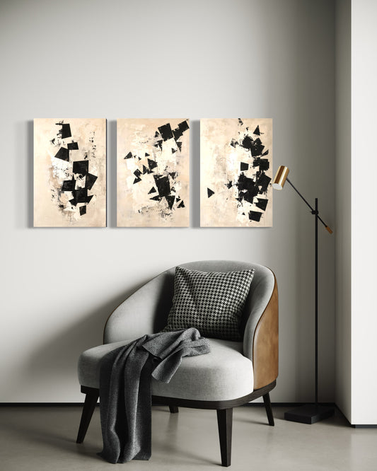 INKED WHISPERS SET OF 3 WALL ART