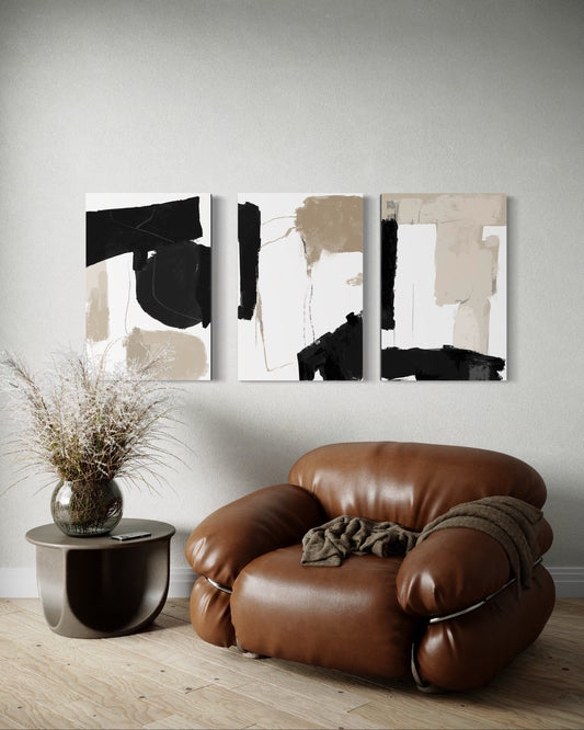 NOIR SAND SET OF 3 WALL ART