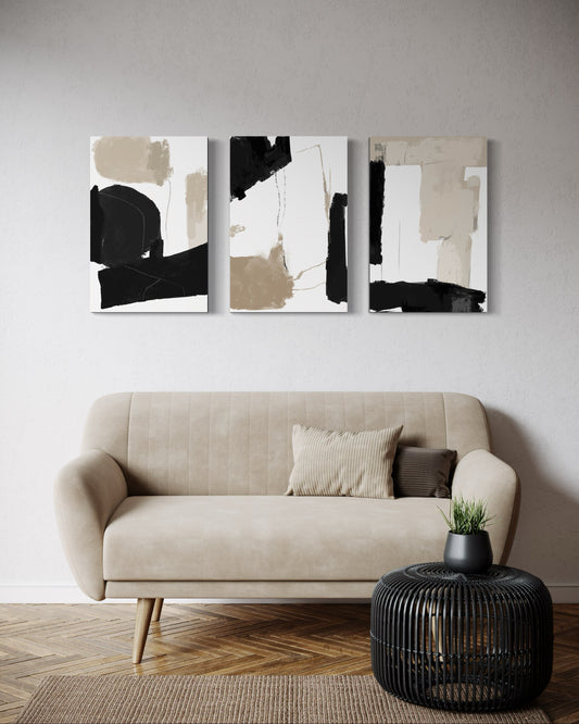 NOIR SAND SET OF 3 WALL ART