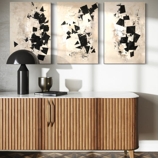 Inked Whispers Set of 3 Wall Art - Blanq Canvas