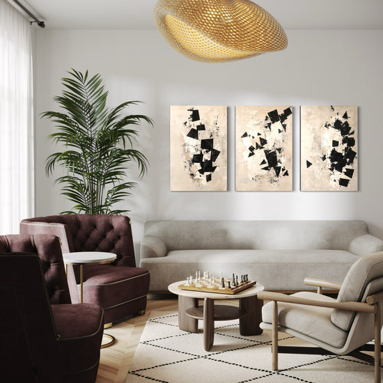 Inked Whispers Set of 3 Wall Art - Blanq Canvas