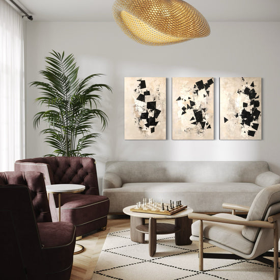 Inked Whispers Set of 3 Wall Art - Blanq Canvas