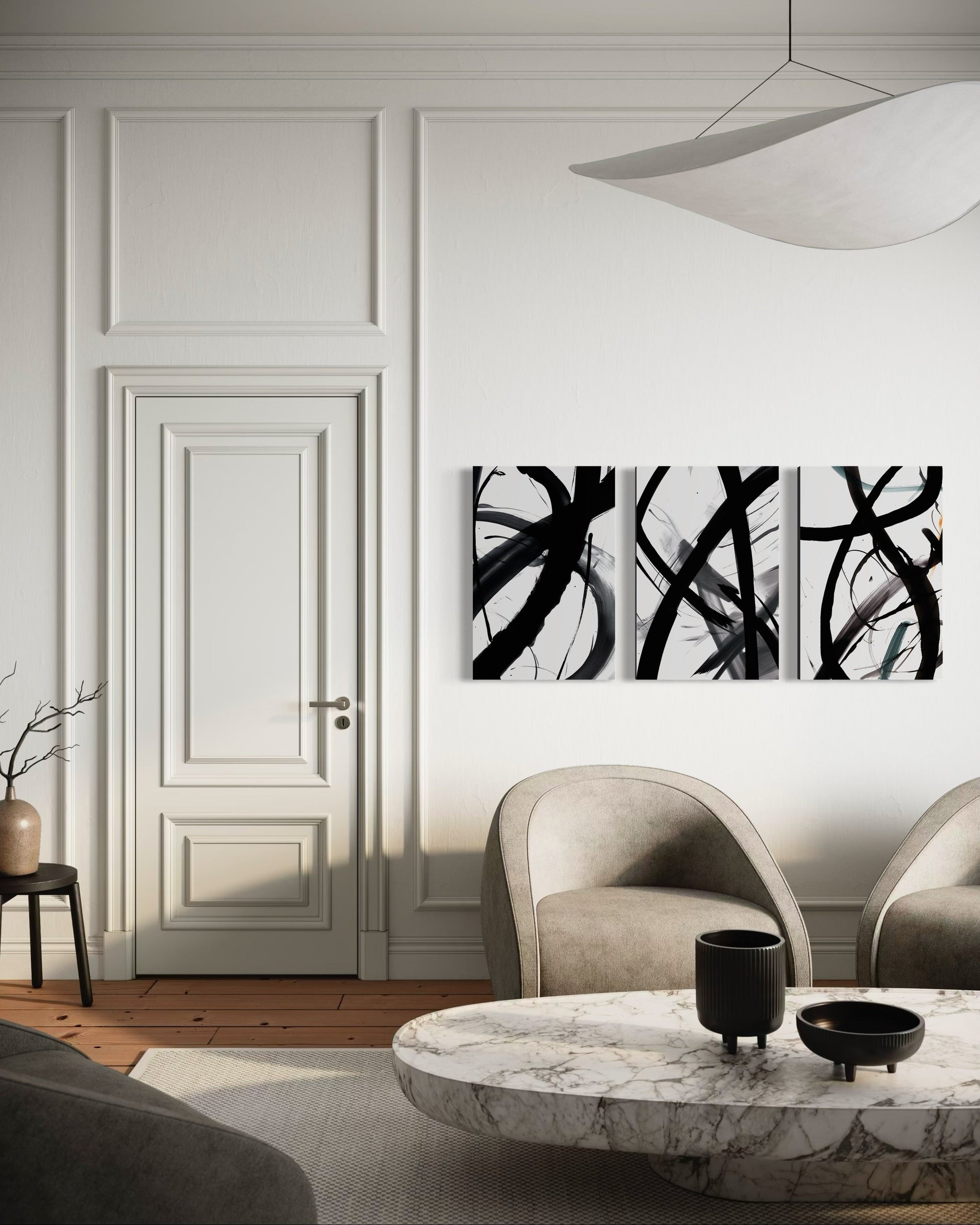 MIDNIGHT MOTION SET OF 3 WALL ART 