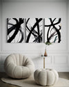 MIDNIGHT MOTION SET OF 3 WALL ART 