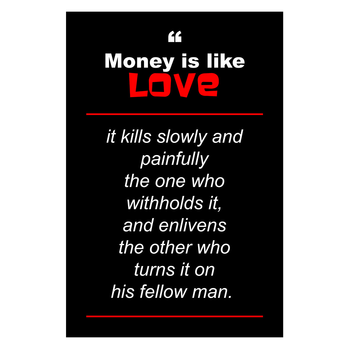 Money Is Like Love Canvas 