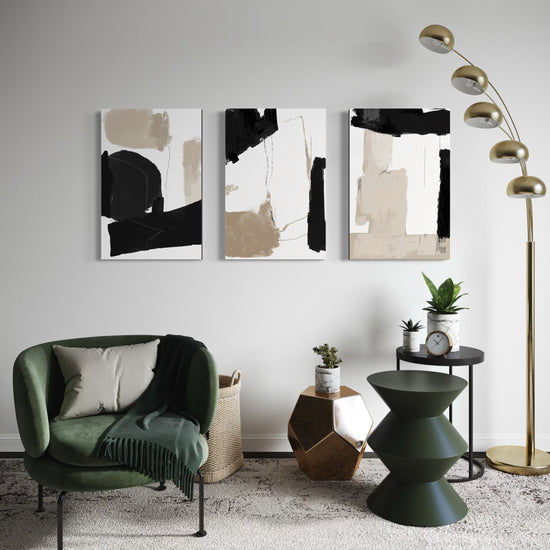 NOIR SAND SET OF 3 WALL ART 