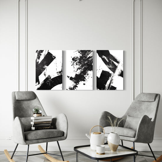 Noir Blanc Set of 3 Wall Art 