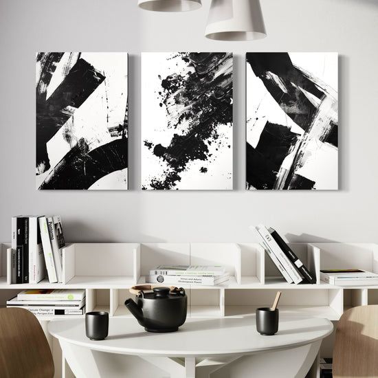 Noir Blanc Set of 3 Wall Art - Blanq Canvas