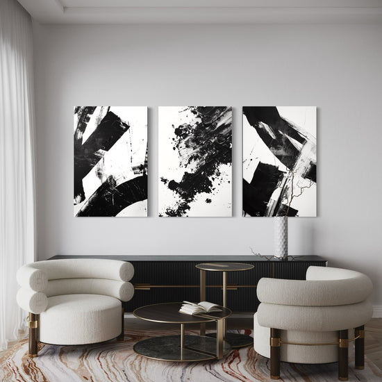 Noir Blanc Set of 3 Wall Art - Blanq Canvas
