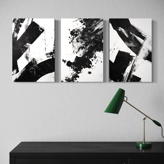 Noir Blanc Set of 3 Wall Art - Blanq Canvas