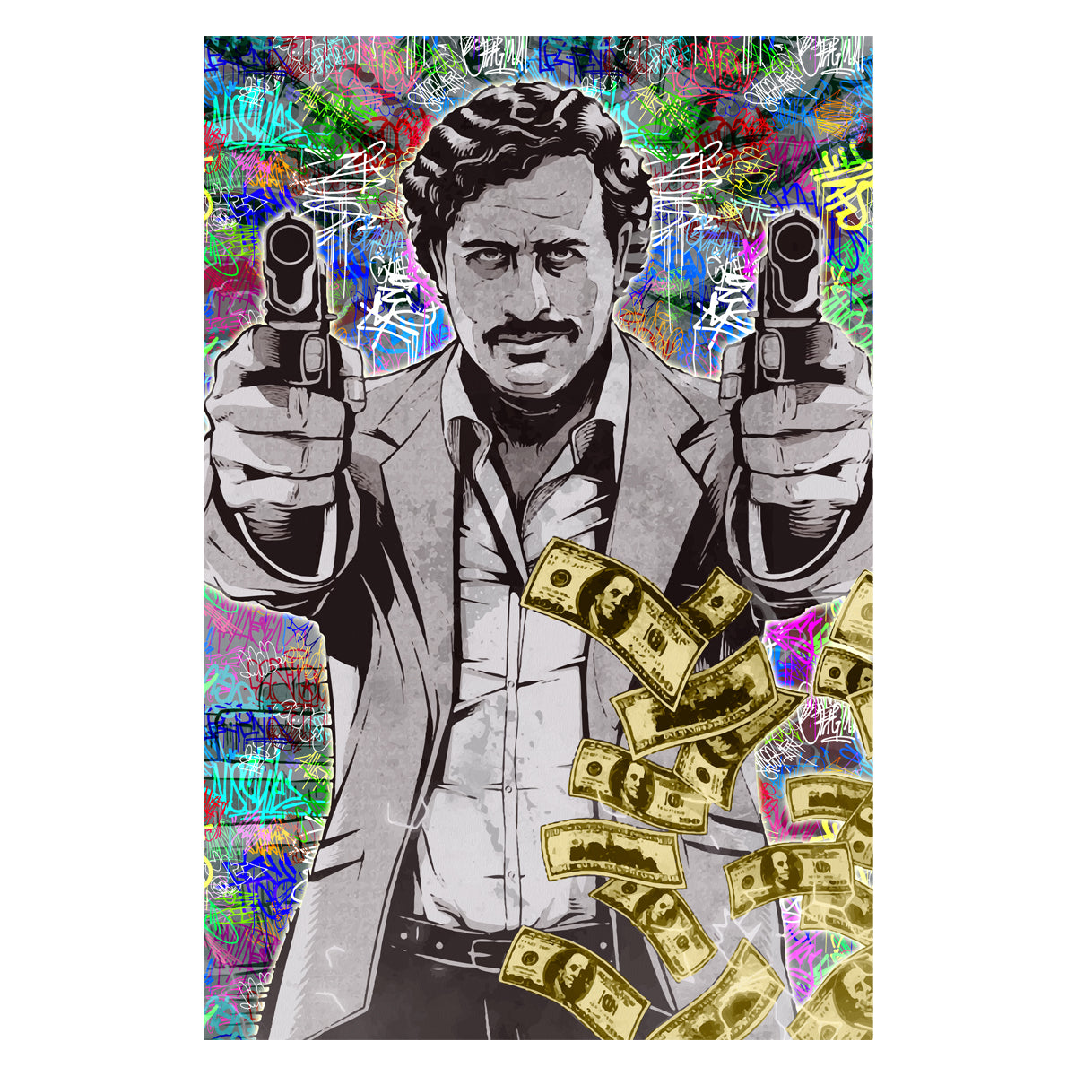 Pablo Escobar Money Canvas 