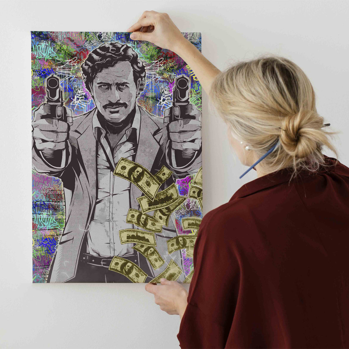 Pablo Escobar Money Canvas 