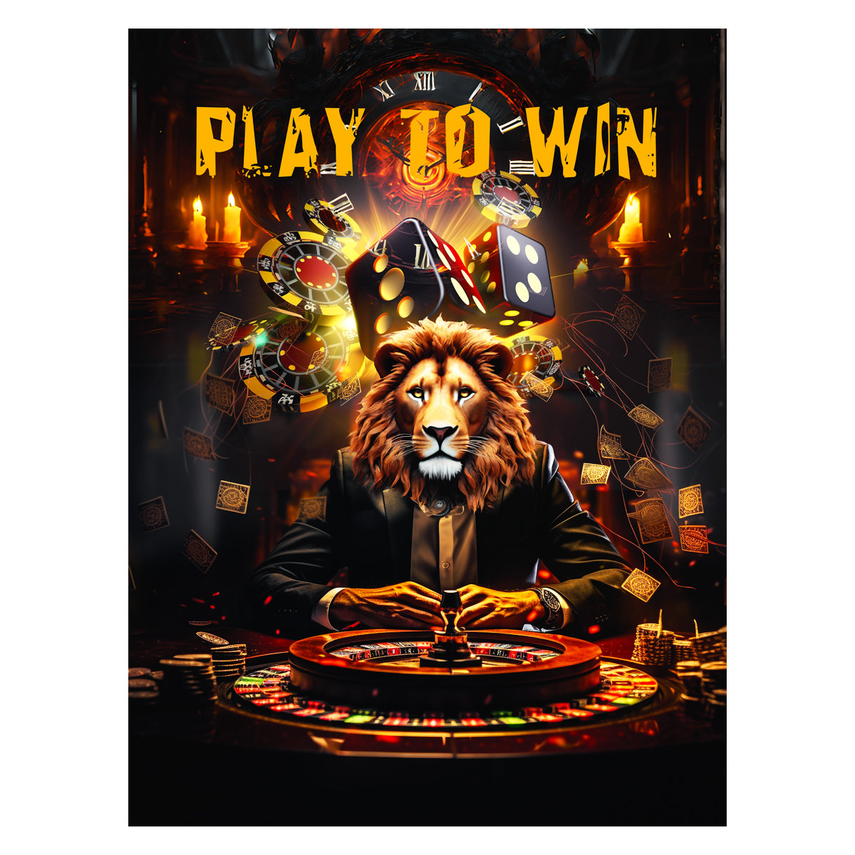Play To Win Lion Canvas 