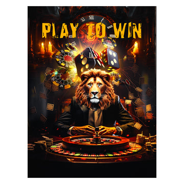 Play To Win Lion Canvas 