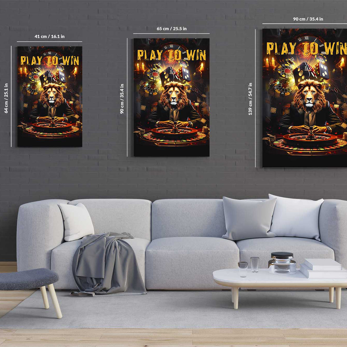 Play To Win Lion Canvas 