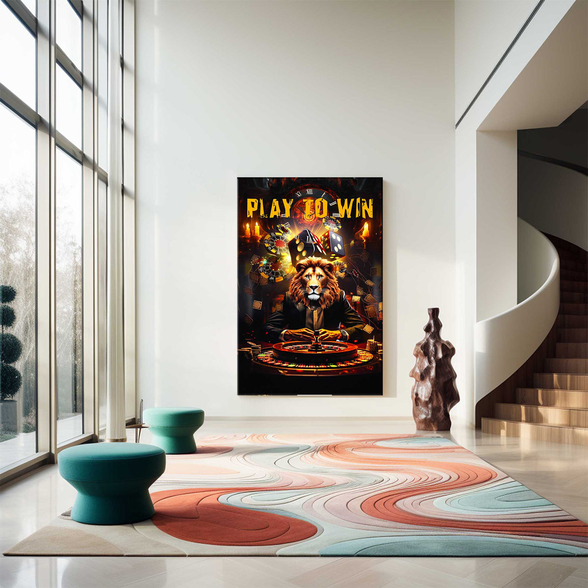 Play To Win Lion Canvas 