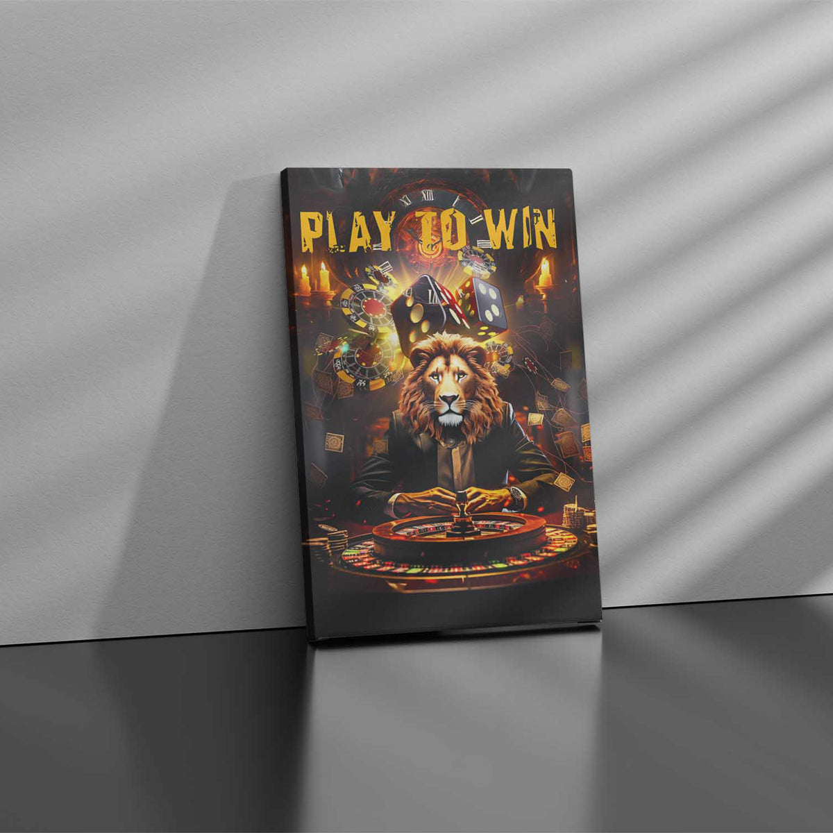 Play To Win Lion Canvas 