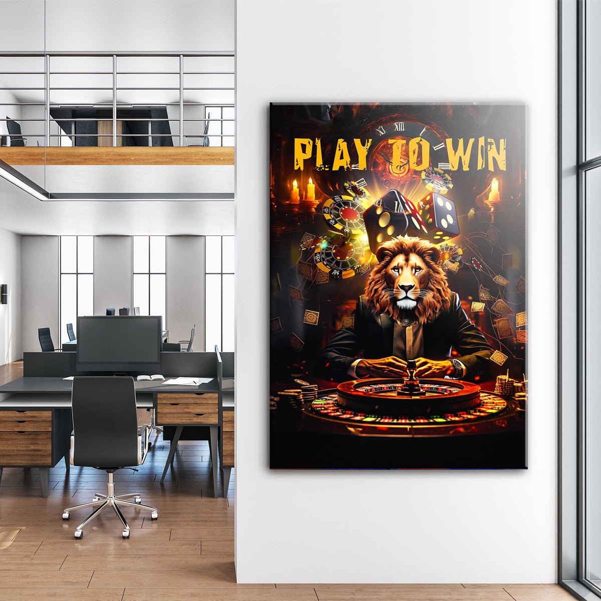 Play To Win Lion Canvas 