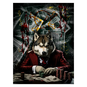 Poker Wolf Canvas 