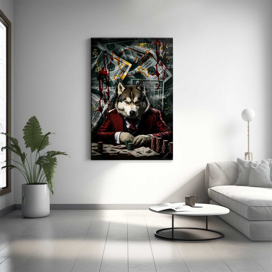 Poker Wolf Canvas 