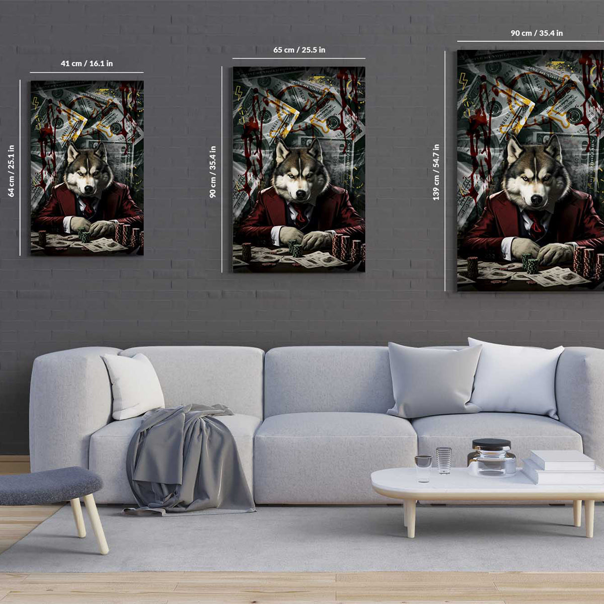 Poker Wolf Canvas 
