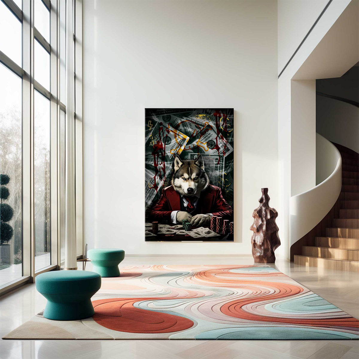 Poker Wolf Canvas 
