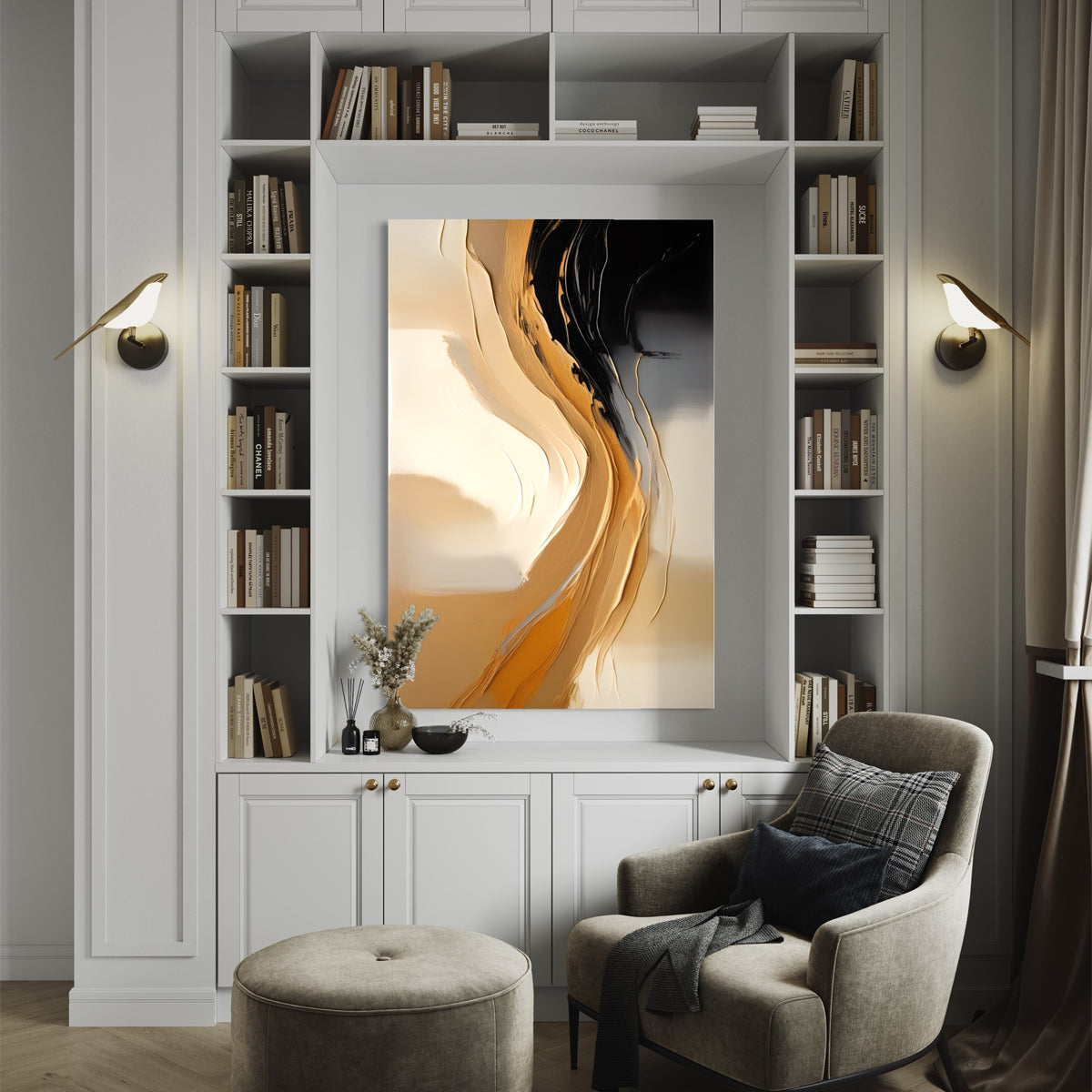 Shaded Whisper Abstract Canvas - Blanq Canvas