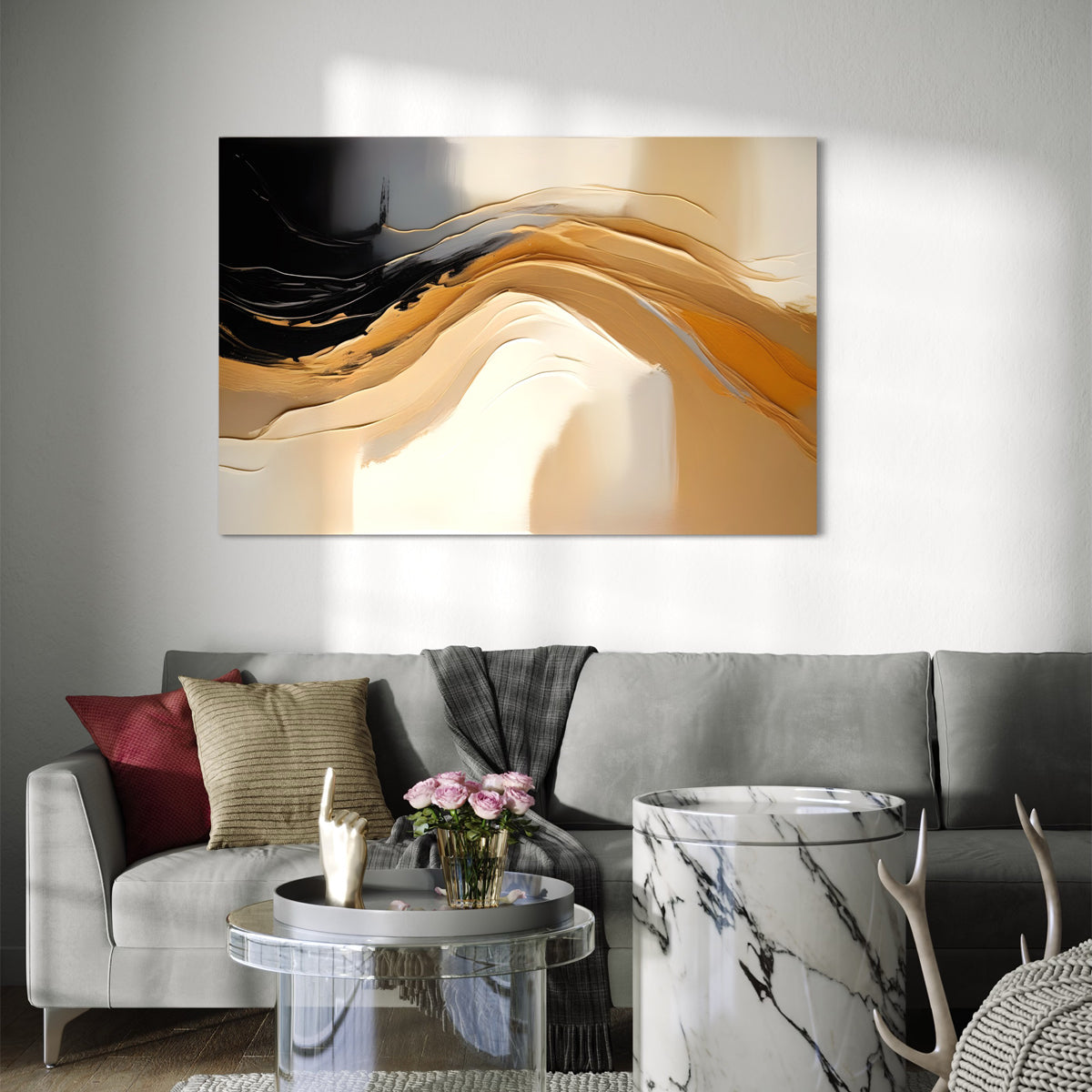 Shaded Whisper Abstract Canvas - Blanq Canvas