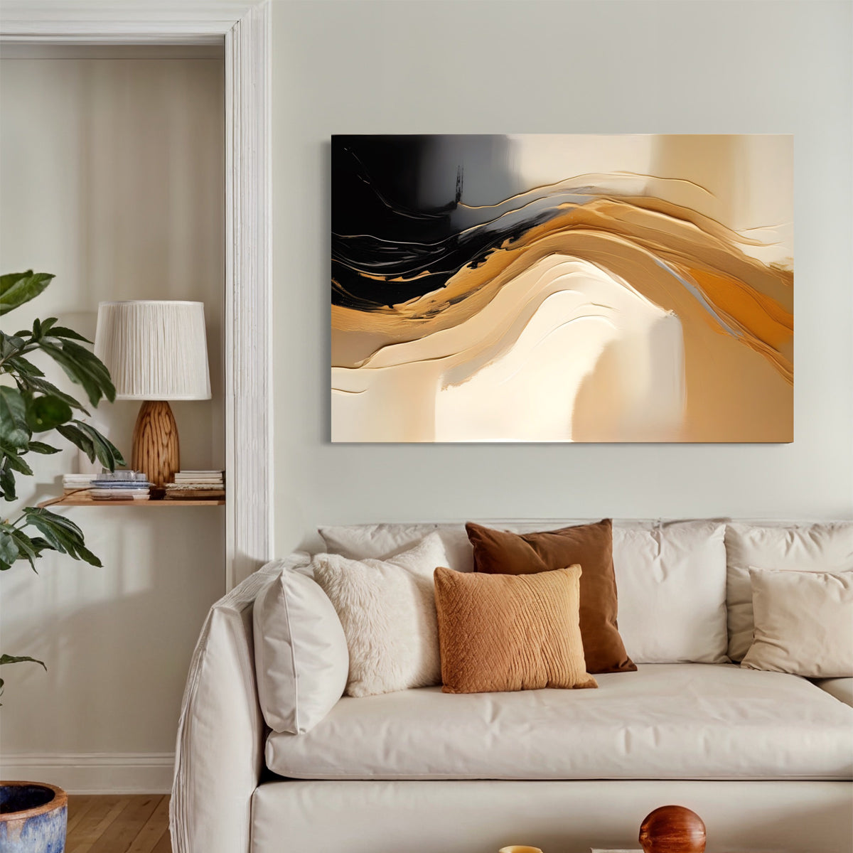 Shaded Whisper Abstract Canvas - Blanq Canvas