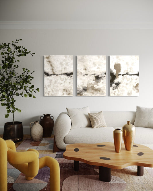 Silver Clouds Set Of 3 Wall Art 