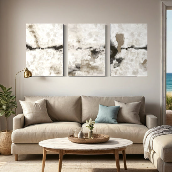 Silver Clouds Set Of 3 Wall Art 