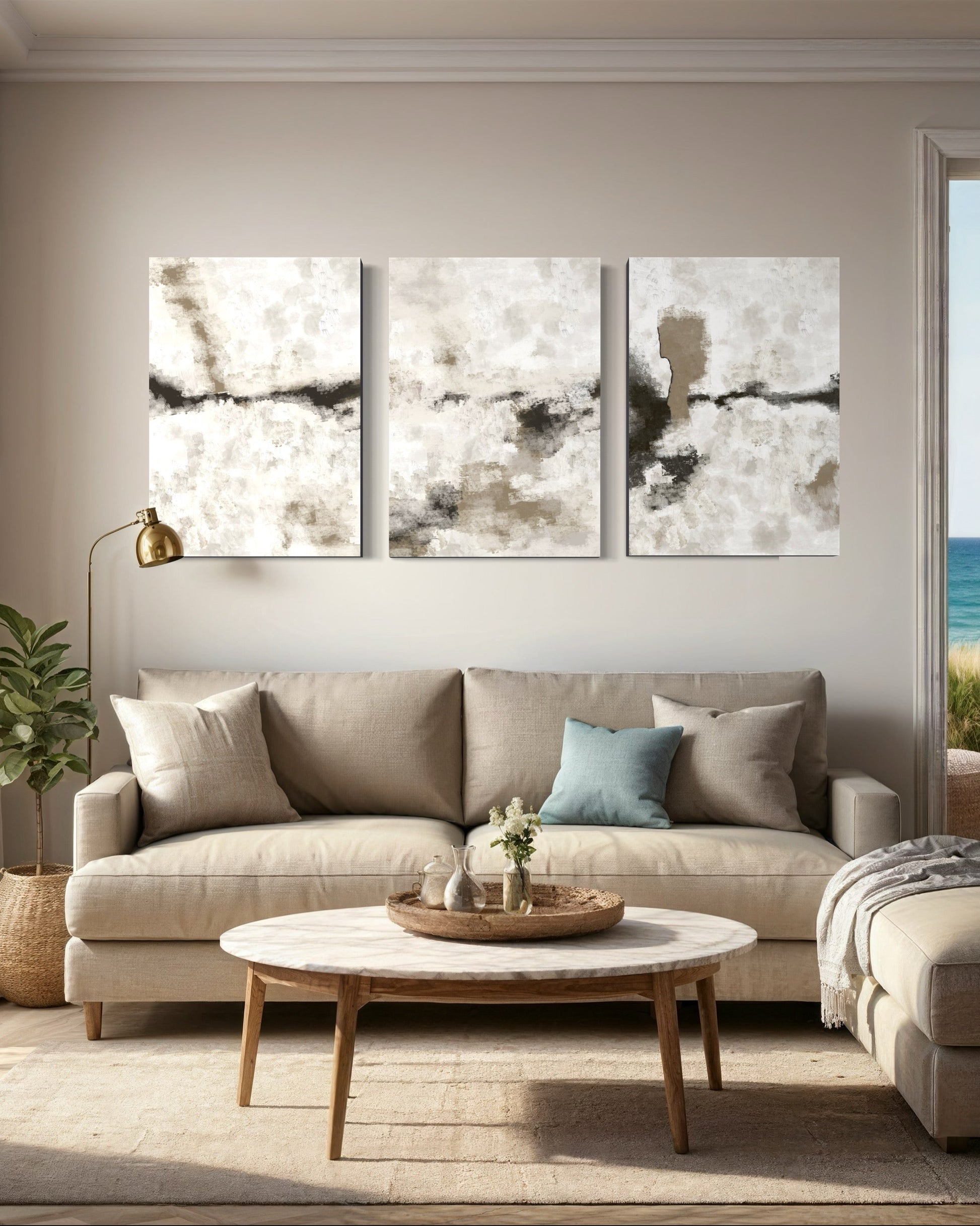 Silver Clouds Set Of 3 Wall Art 
