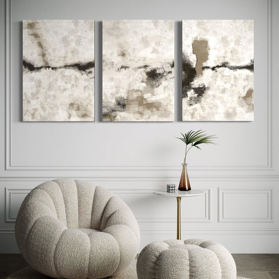 Silver Clouds Set Of 3 Wall Art 