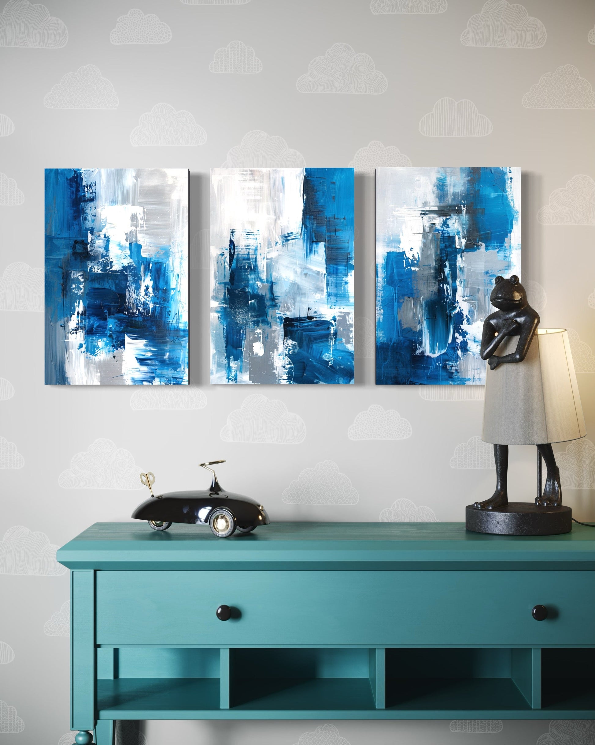 Skybound Splatter Set of 3 Wall Art