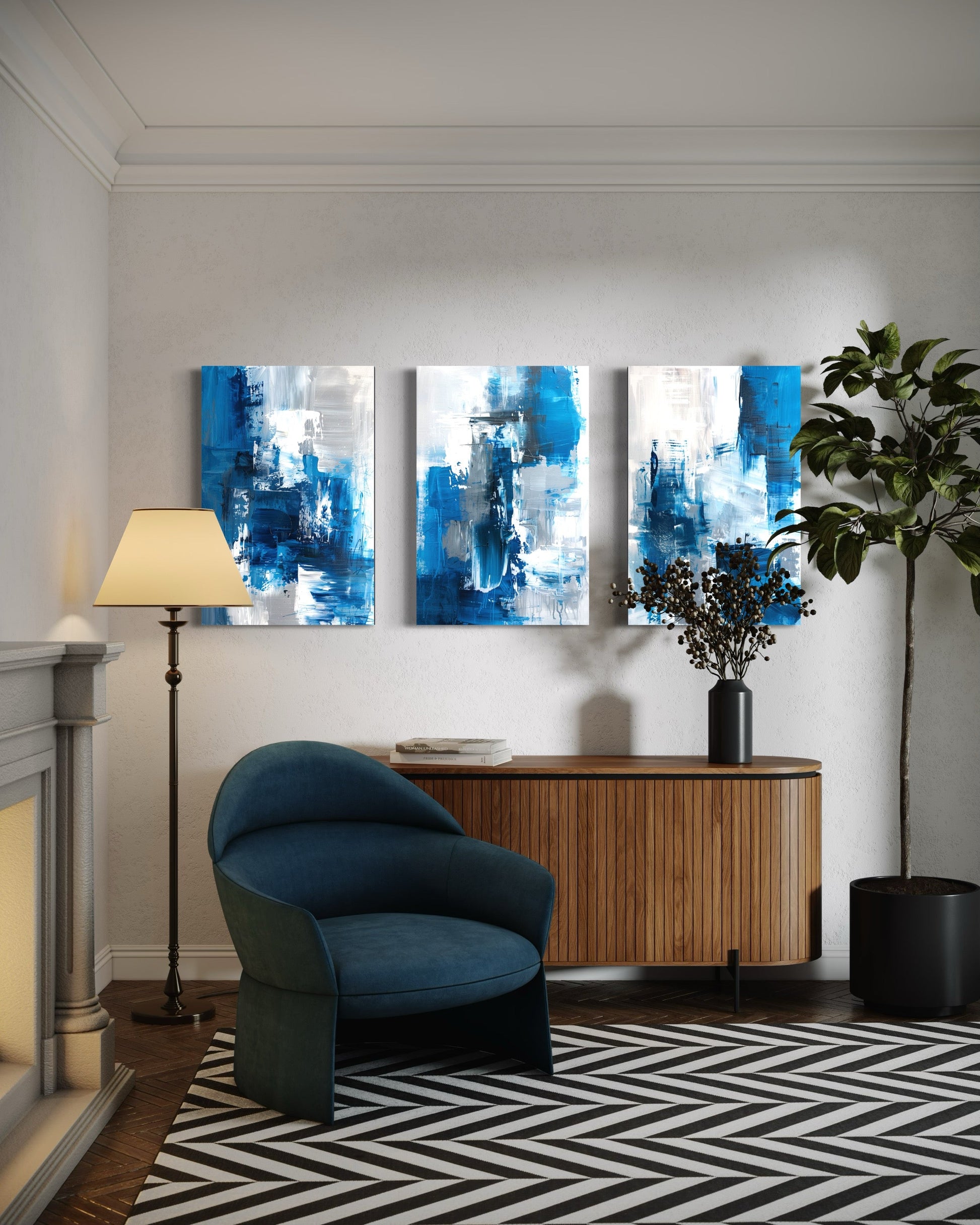 Skybound Splatter Set of 3 Wall Art - Blanq Canvas