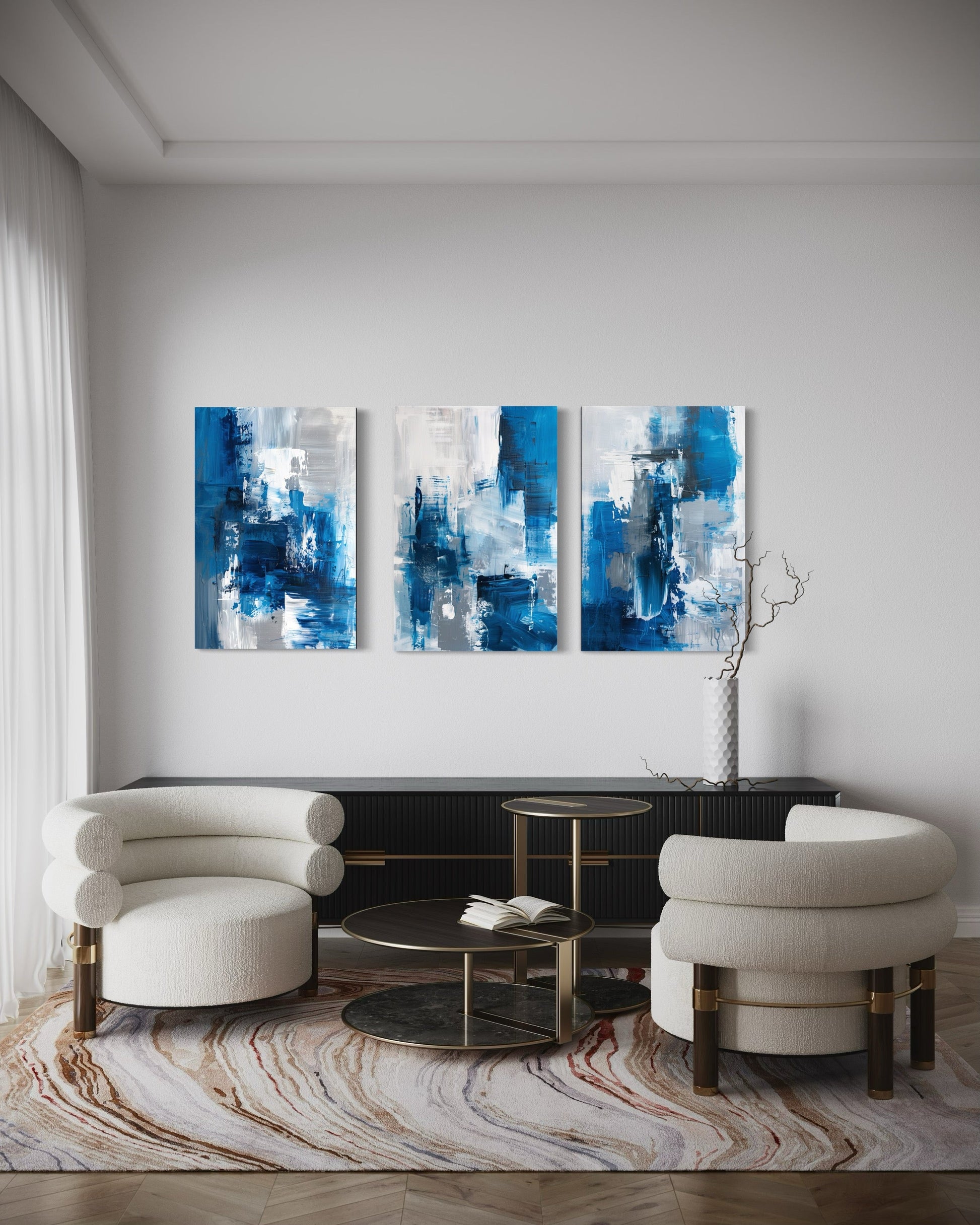 Skybound Splatter Set of 3 Wall Art - Blanq Canvas