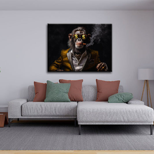 Smoking Monkey Canvas 