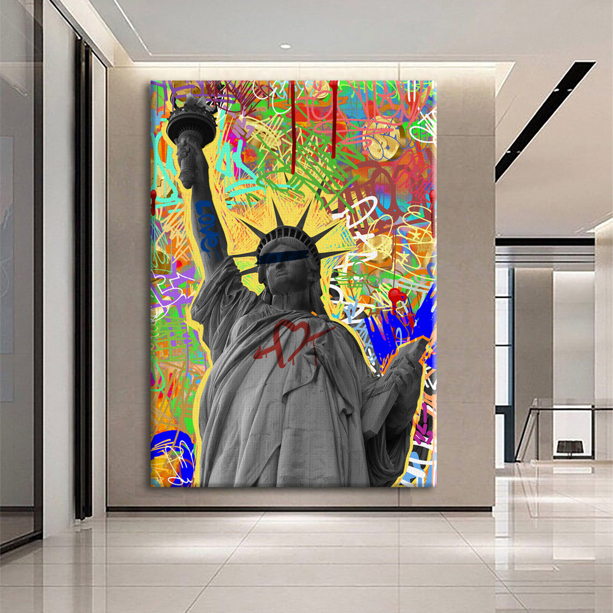 Statue Nyc Canvas 