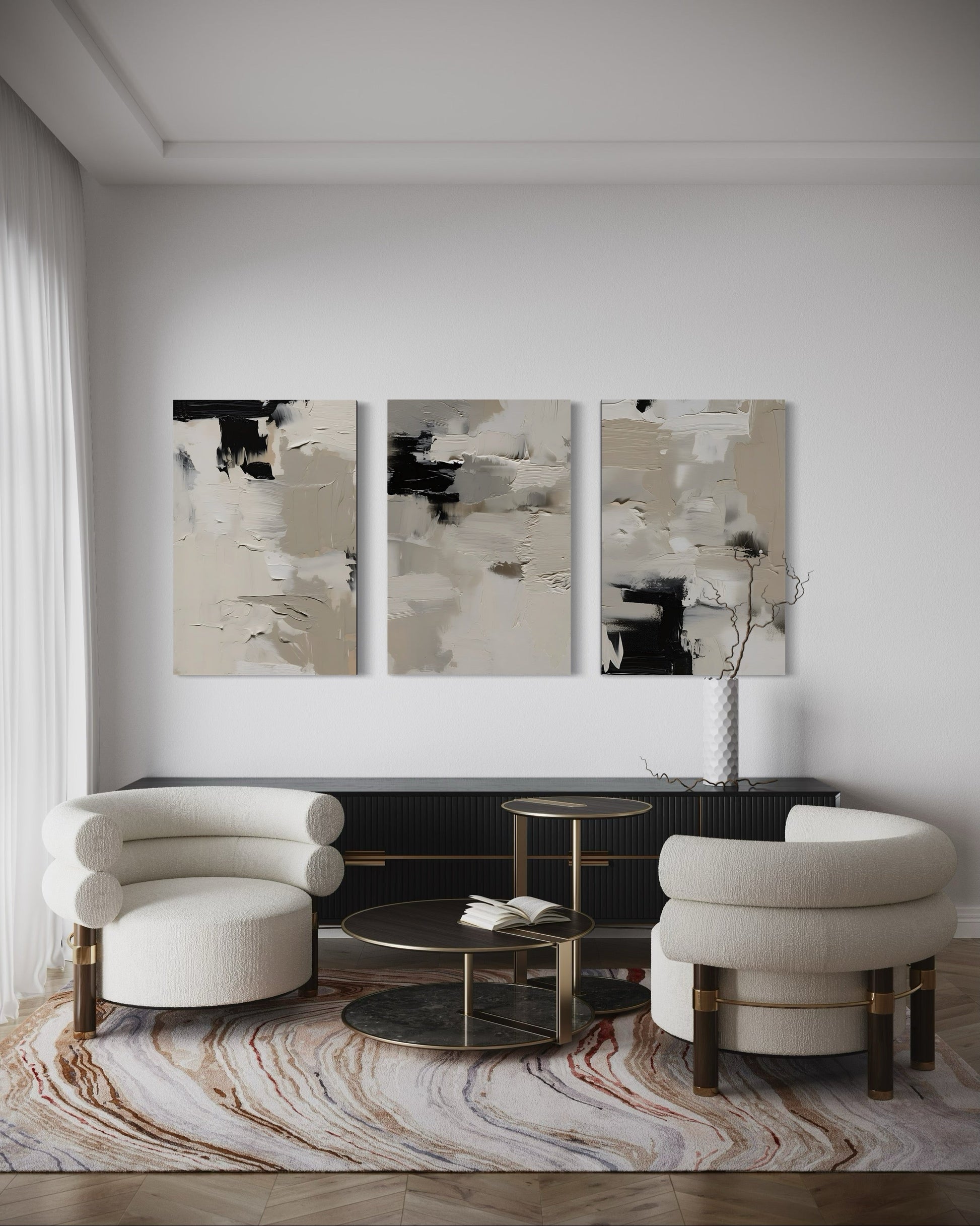 TIDAL DUST SET OF 3 WALL ART 